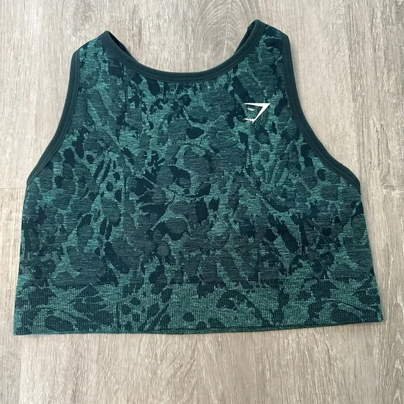 Gymshark Sports Bra Green Seamless Size Small - Picture 2 of 4